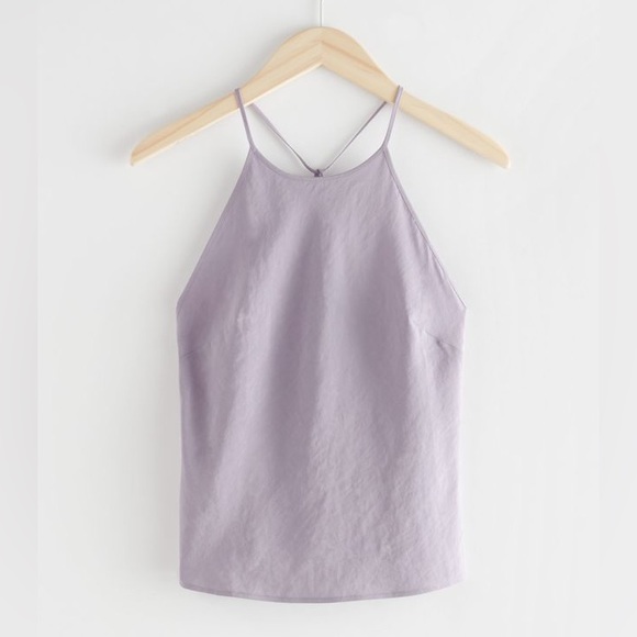 & Other Stories Tops - & Other Stories Linen Blend Twisted Strap Tank Top Lavender
